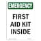 Signmission Safety Sign, OSHA EMERGENCY, 10" Height, First-Aid, Portrait OS-EM-D-710-V-10424 - alternate 1